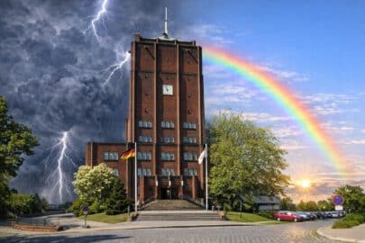 „rot, orange und gelb und grün…“